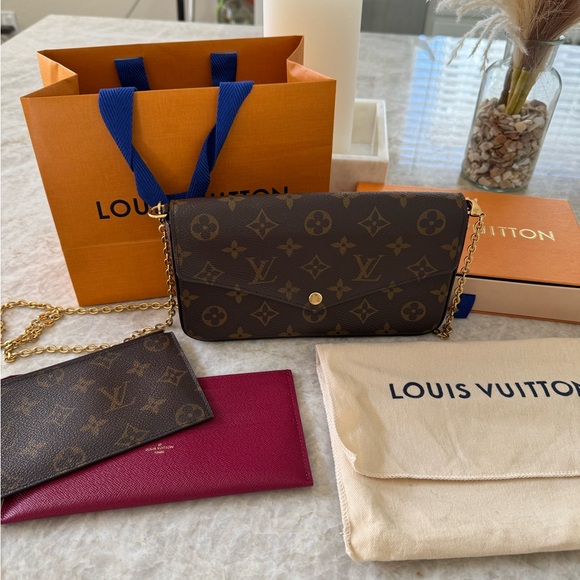Louis Vuitton Brown Monogram Crossbody with Gold Chain - Picture 1 of 6